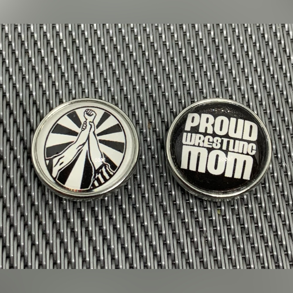 Wrestling Snap Button Charm Set of 2